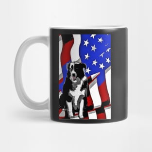 Patriotic Border Collie Mug